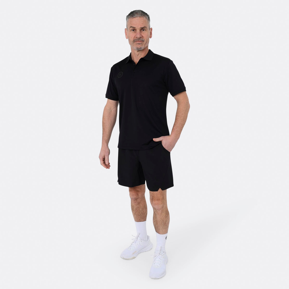 Men pique polo in zwart (Black) – foto 5
