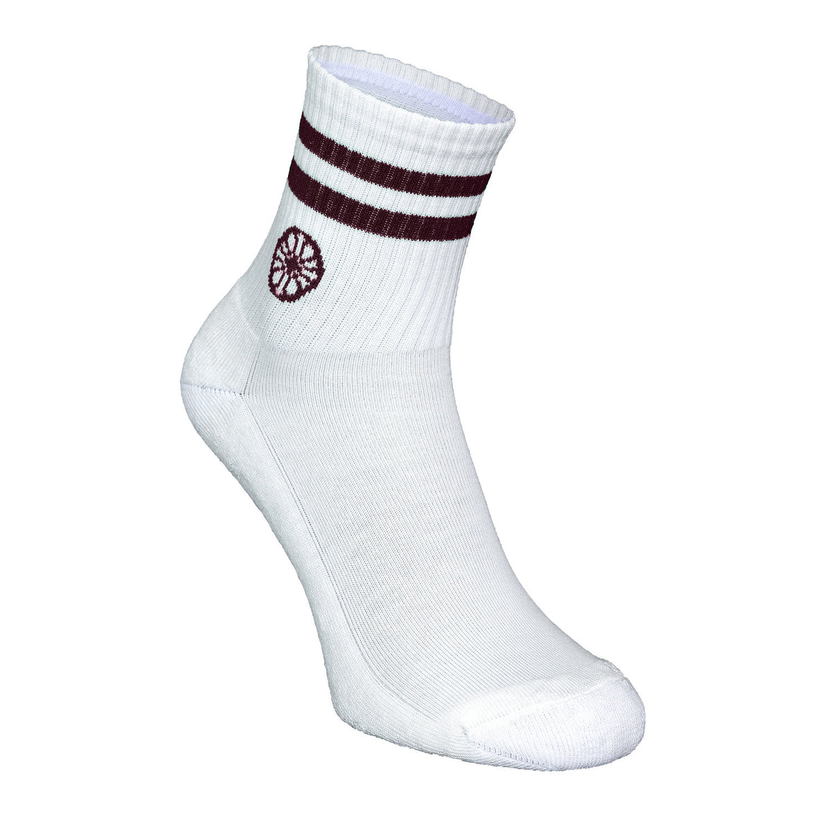 Striped short sock in rood (Dark Berry) – foto 3