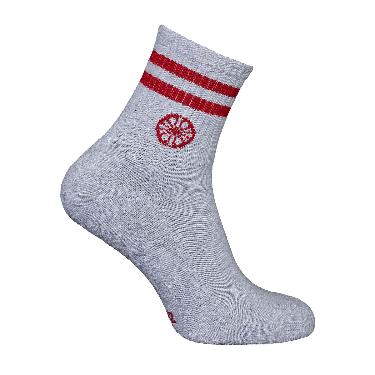 Striped short sock in grijs (Light Grey Melange) – foto 4