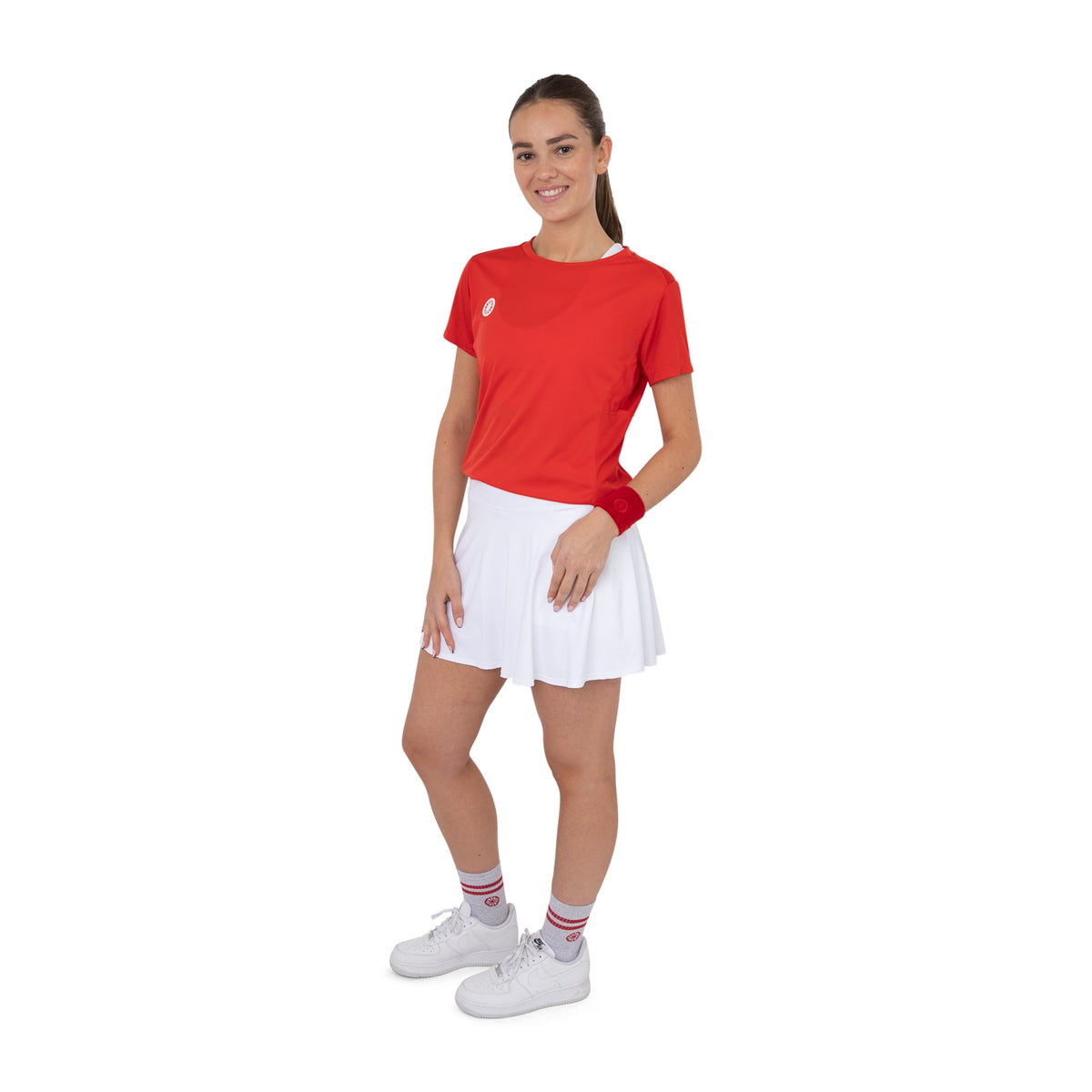 Women agility round neck tee in rood (Ruby Red) – foto 6