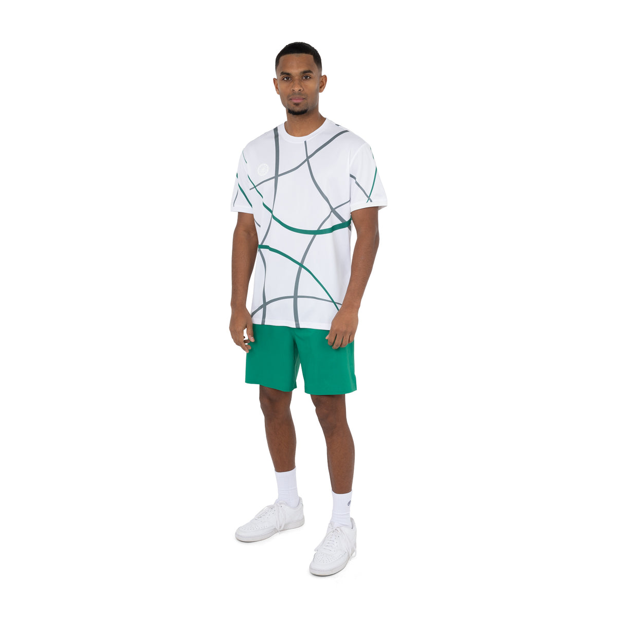Men pique smash tee in groen (Lush Green - Print) – foto 5
