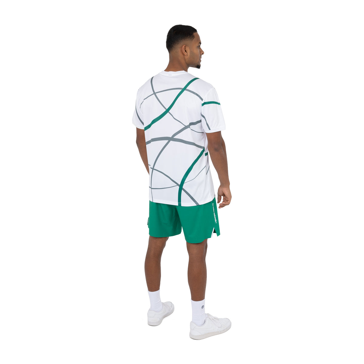 Men pique smash tee in groen (Lush Green - Print) – foto 7