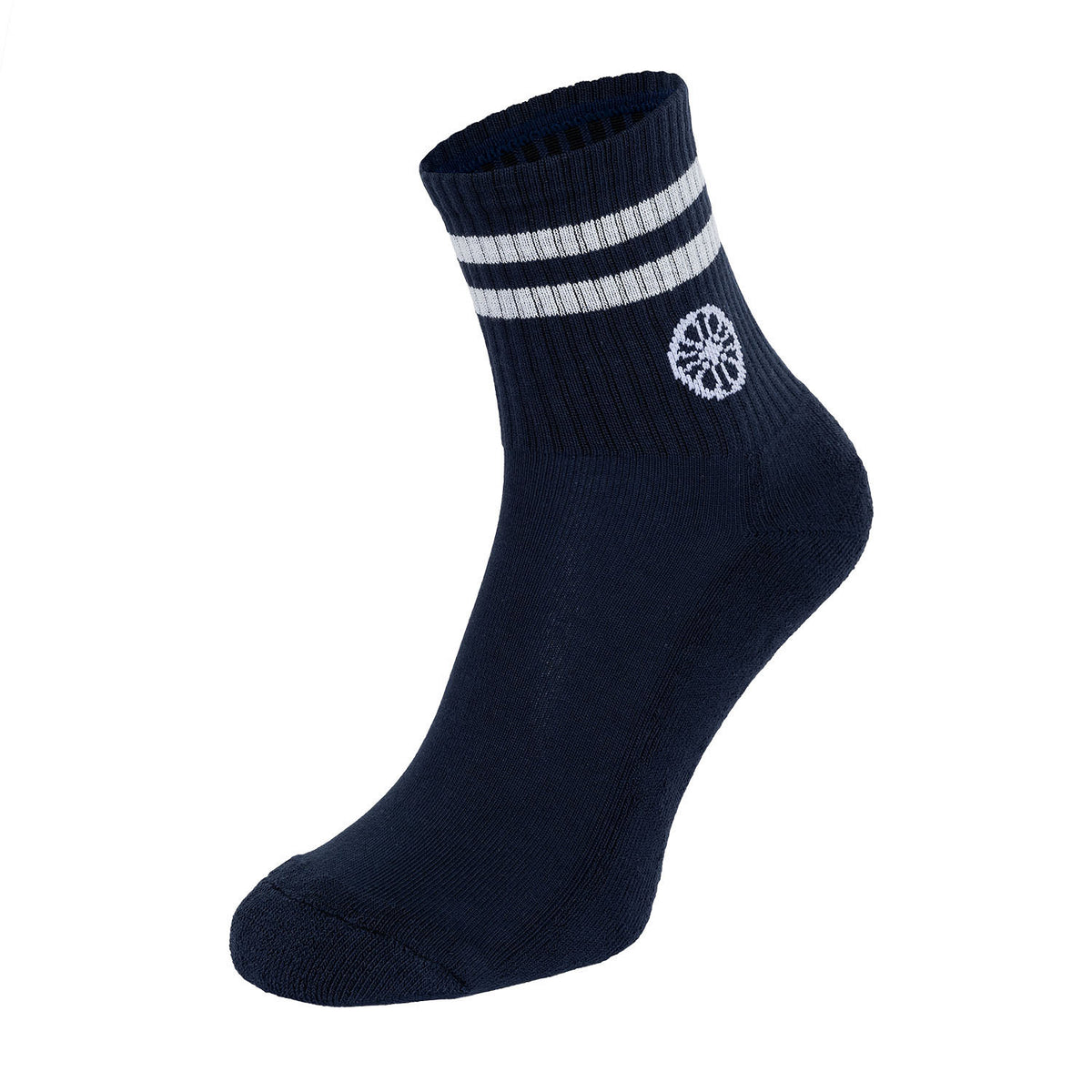 Striped short sock in blauw (Night Blue) – foto 2