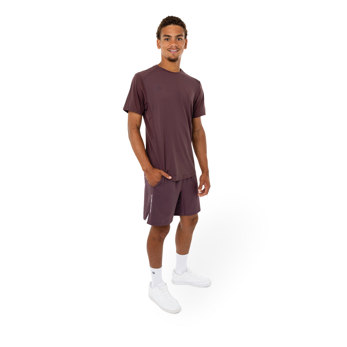 Men dry touch tee in rood (Dark Berry) – foto 6