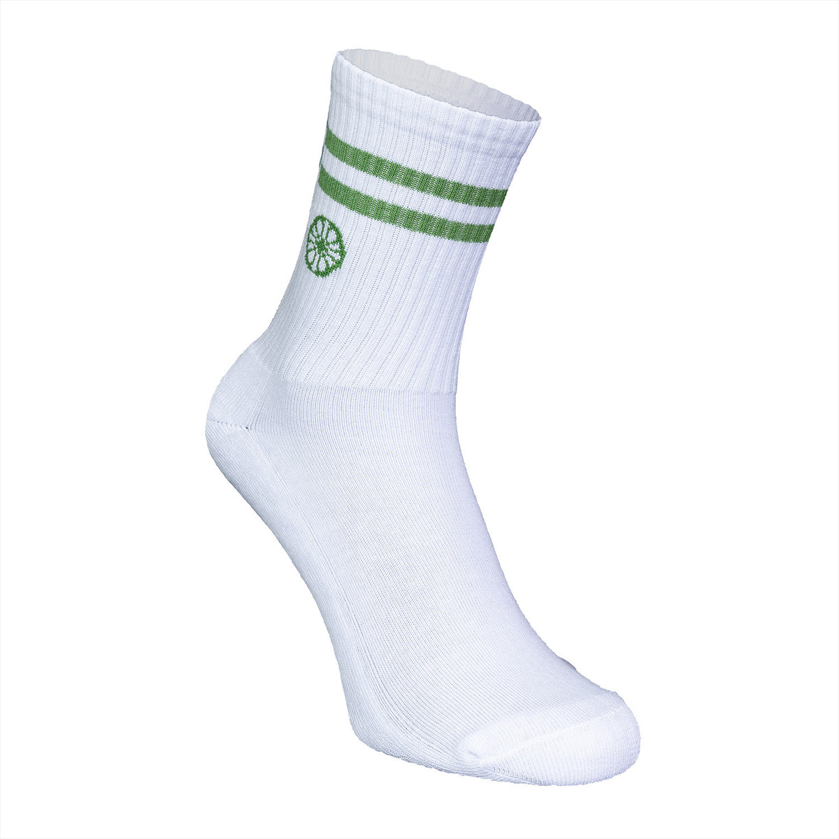 Striped crew sock in groen (Green Grass) – foto 3