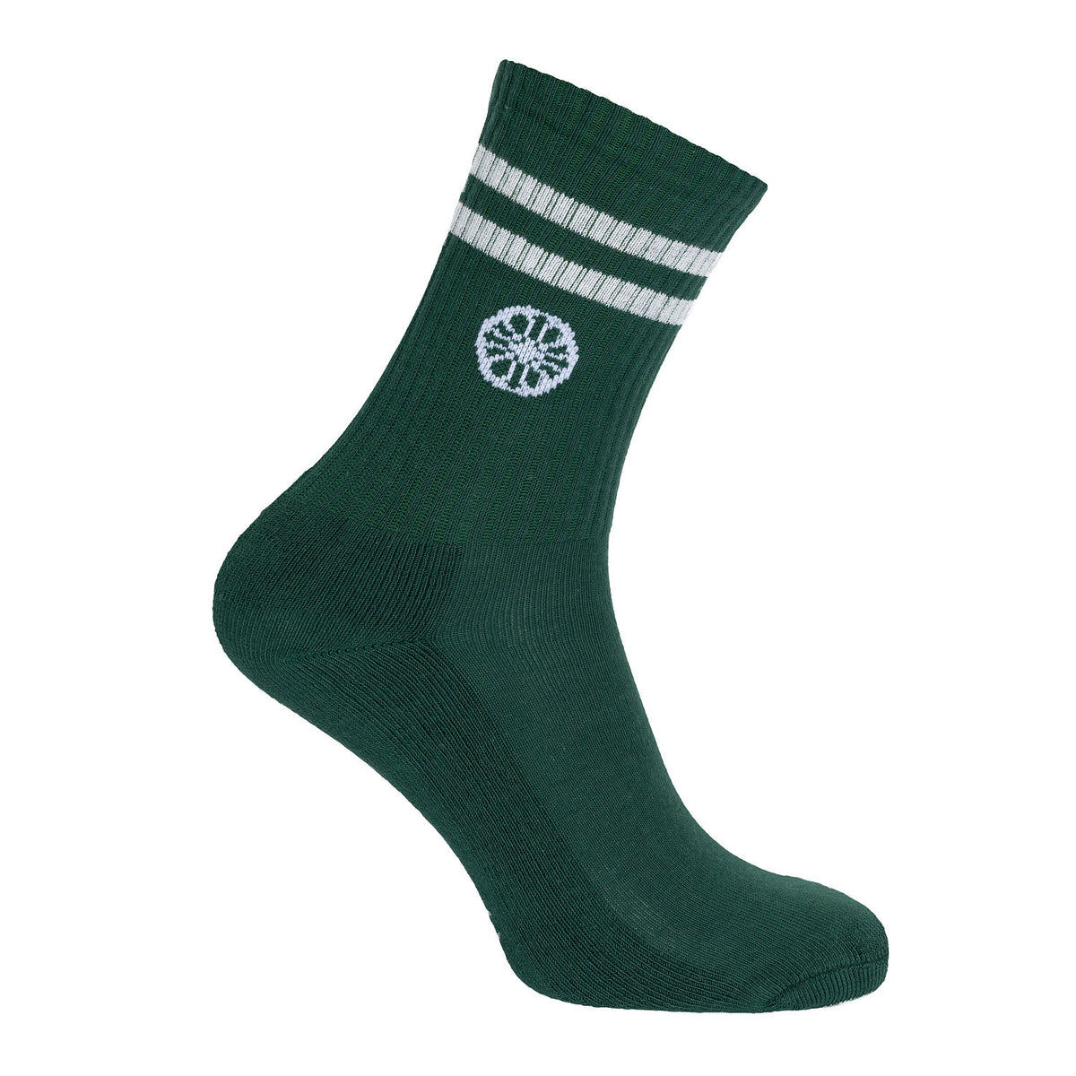 Striped crew sock in groen (Hunter Green) – foto 4