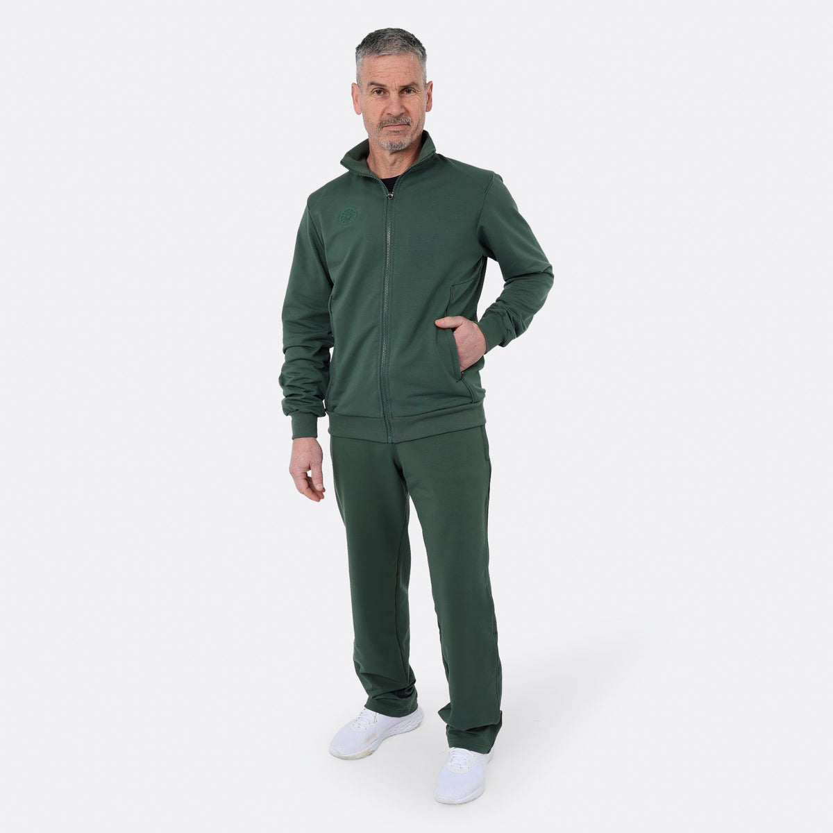 Men cotton track jacket in groen (Hunter Green) – foto 5