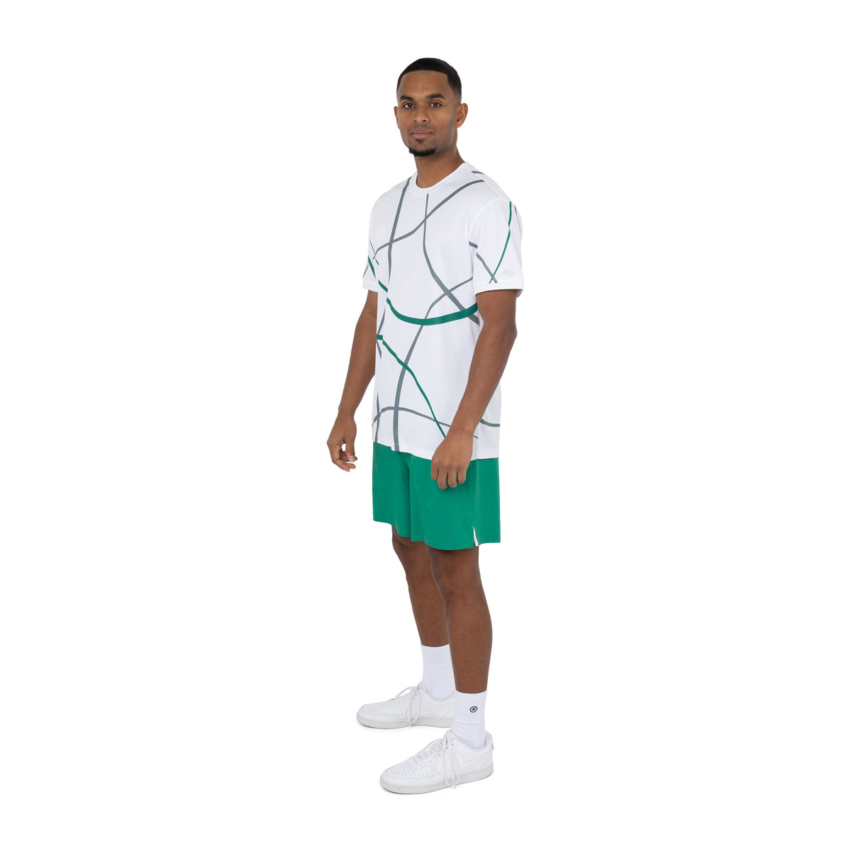 Men pique smash tee in groen (Lush Green - Print) – foto 6