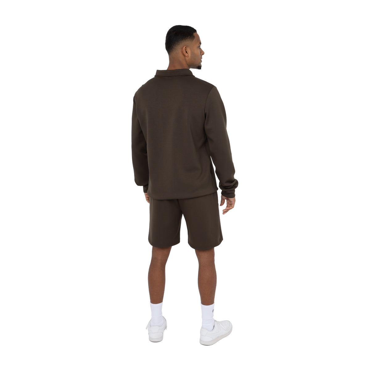 Men soft supreme half zip sweater in bruin (Black Olive) – foto 7
