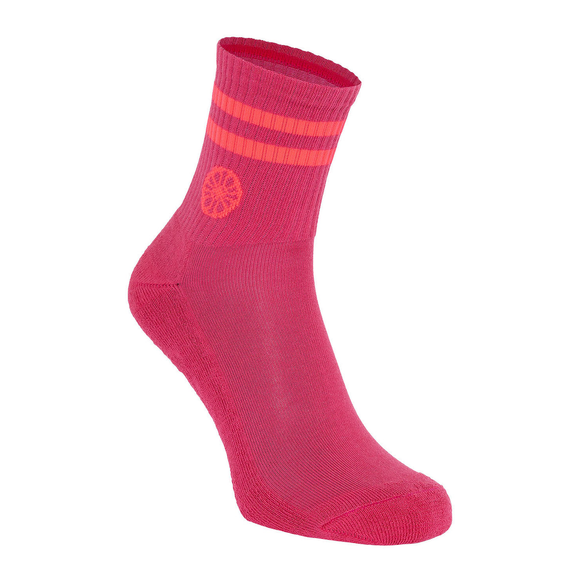 Striped short sock in roze (Berry Rose) – foto 3