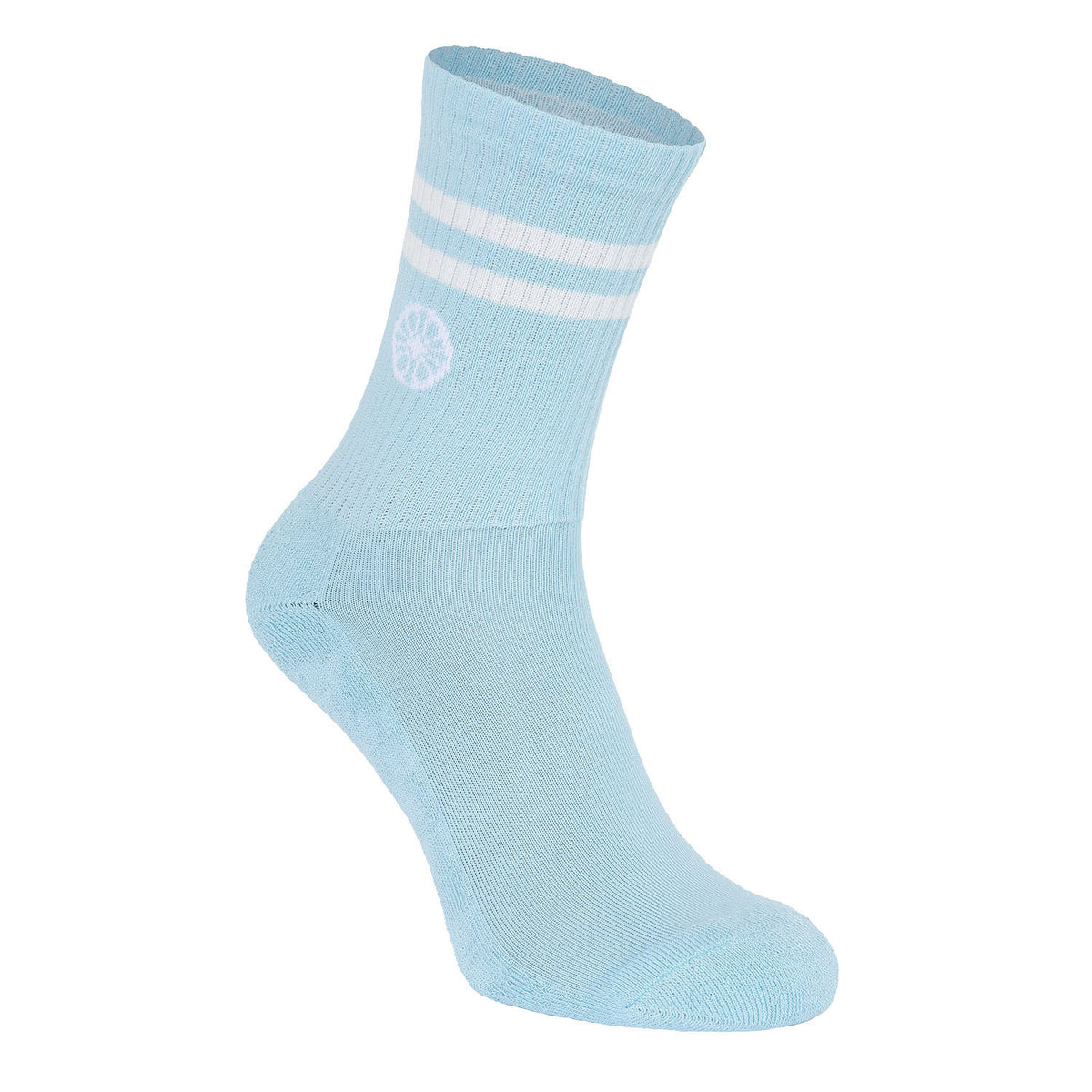 Striped crew sock in blauw (Serene Blue) – foto 3