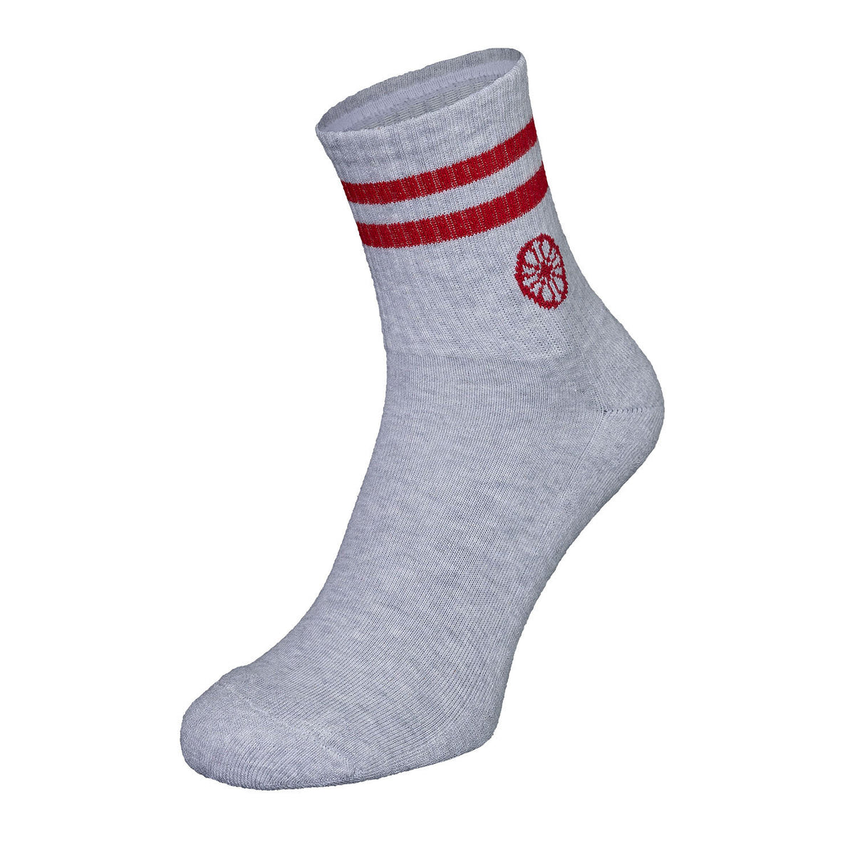 Striped short sock in grijs (Light Grey Melange) – foto 2
