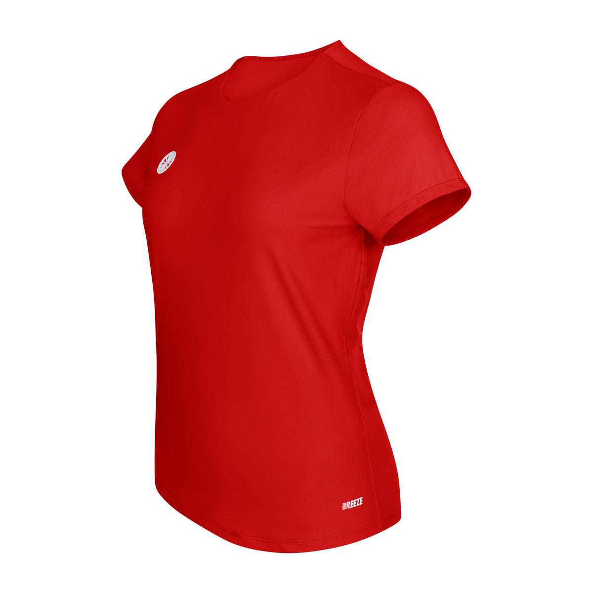 Women breeze round neck tee in rood (Salsa Red) – foto 4