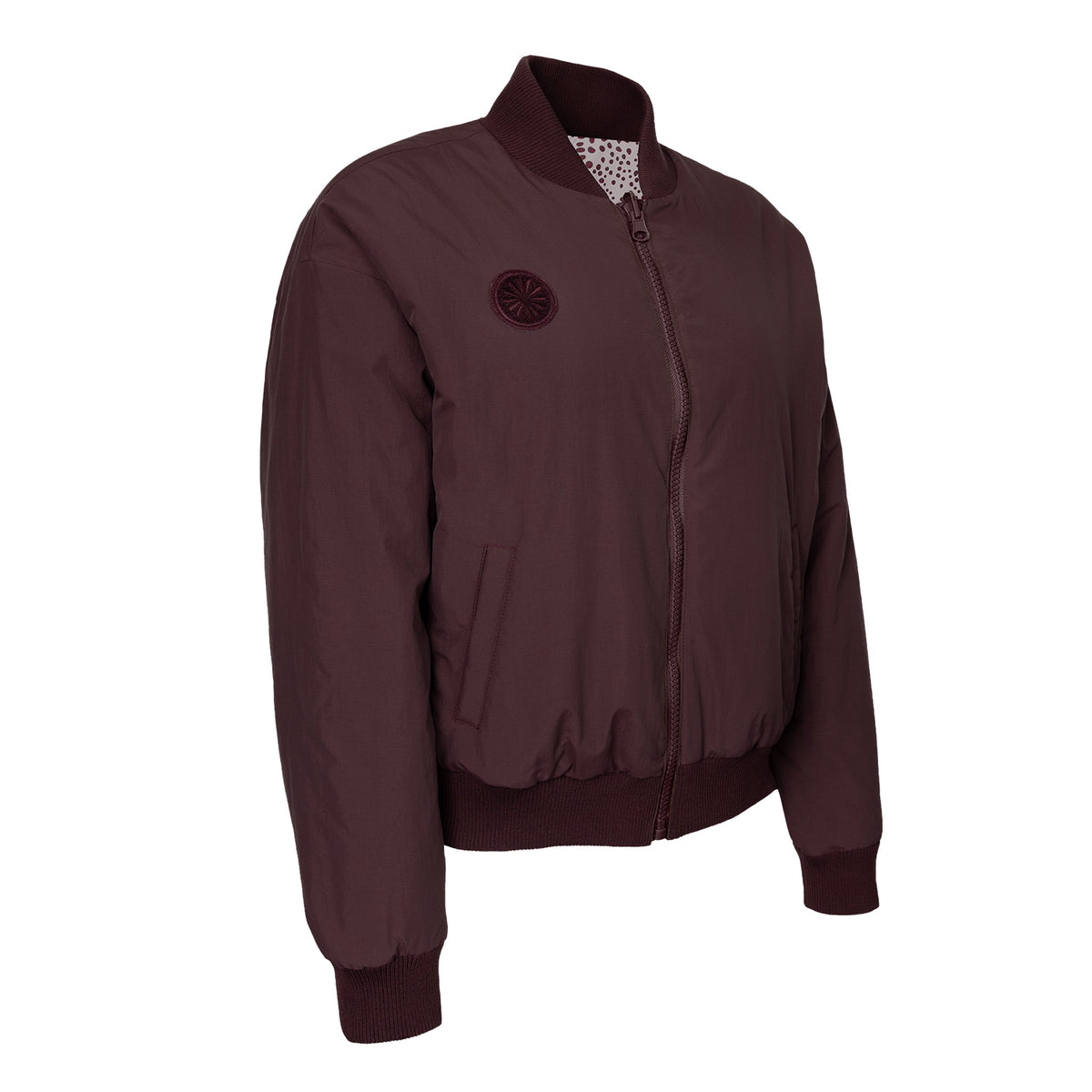 Women reversible bomber jacket in rood (Dark Berry) – foto 2