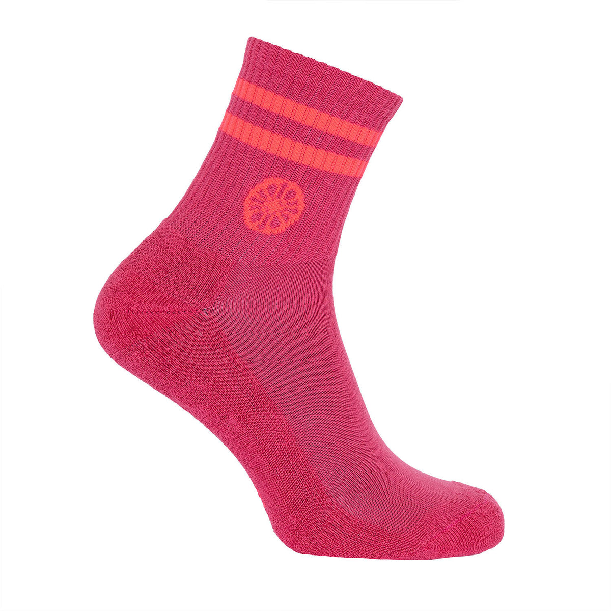 Striped short sock in roze (Berry Rose) – foto 4