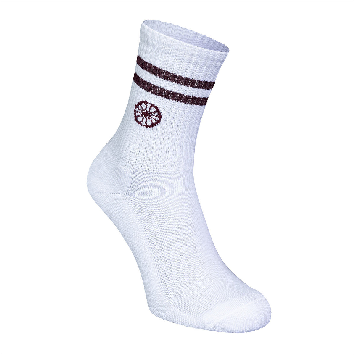 Striped crew sock in rood (Dark Berry) – foto 3