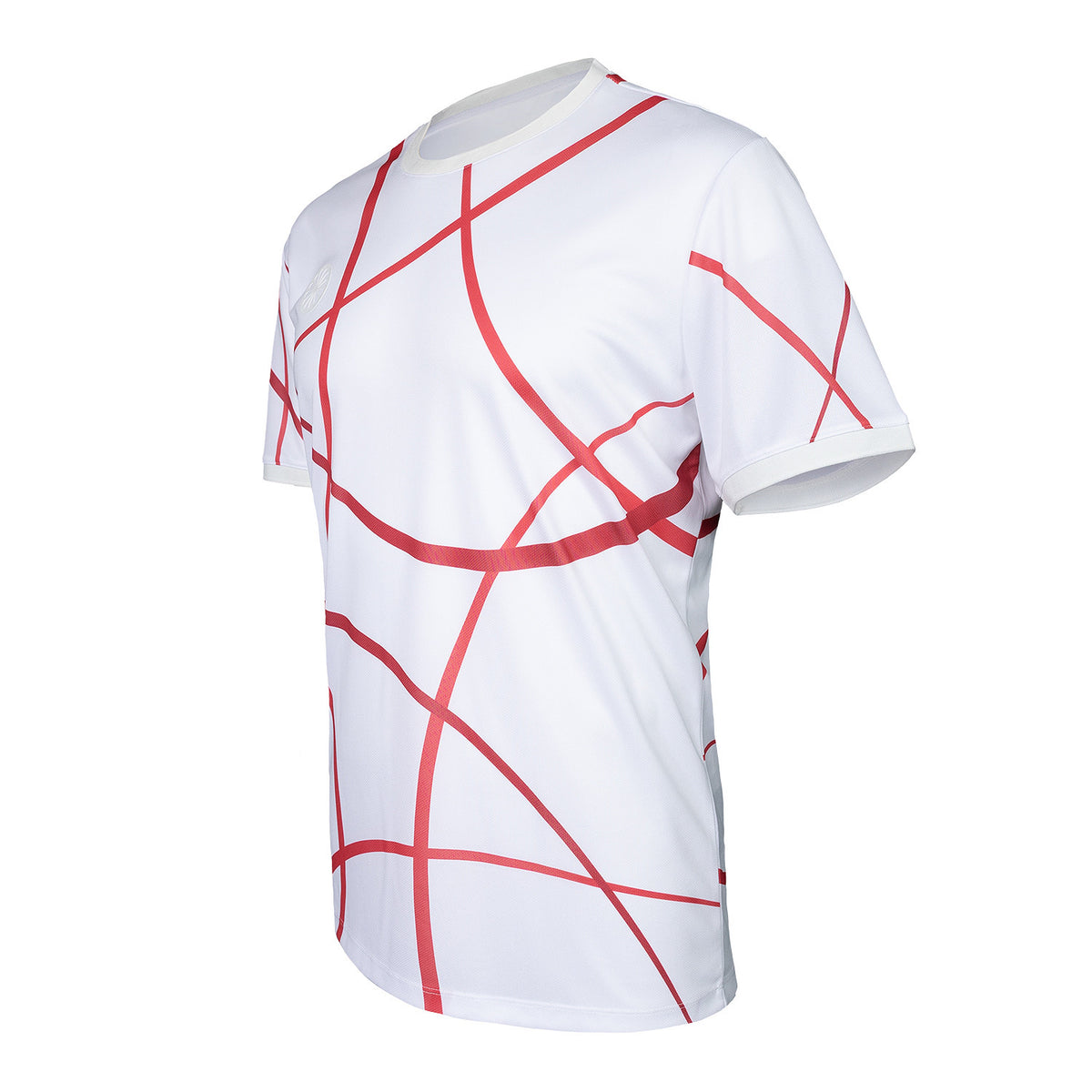 Men pique smash tee in rood (Ruby Red) – foto 4