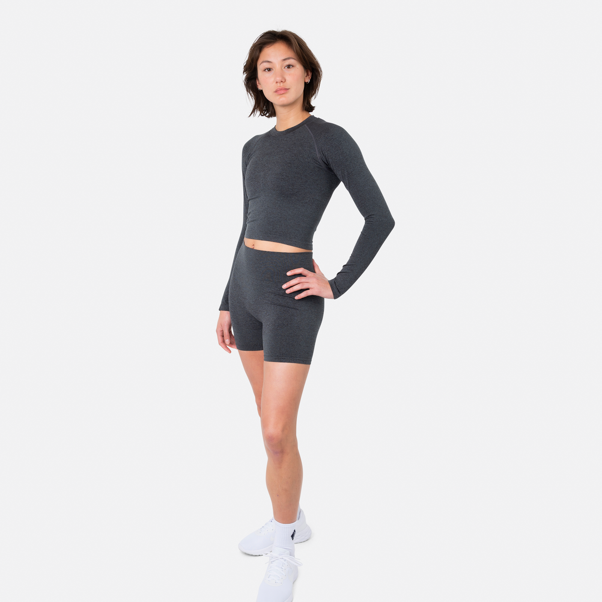 Women seamless longsleeve in zwart (Black) – foto 2