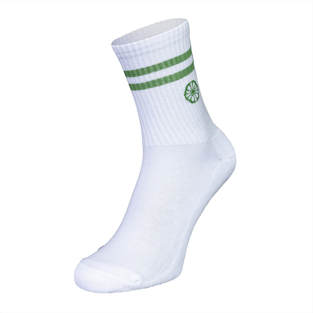 Striped crew sock in groen (Green Grass) – foto 2