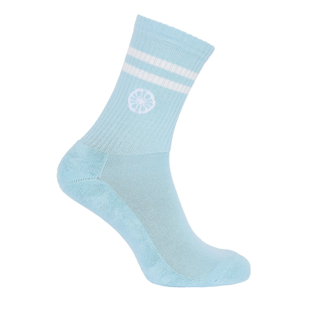 Striped crew sock in blauw (Serene Blue) – foto 4