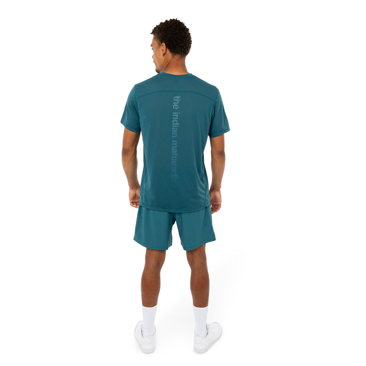 Men dry touch tee in blauw (Ocean) – foto 7