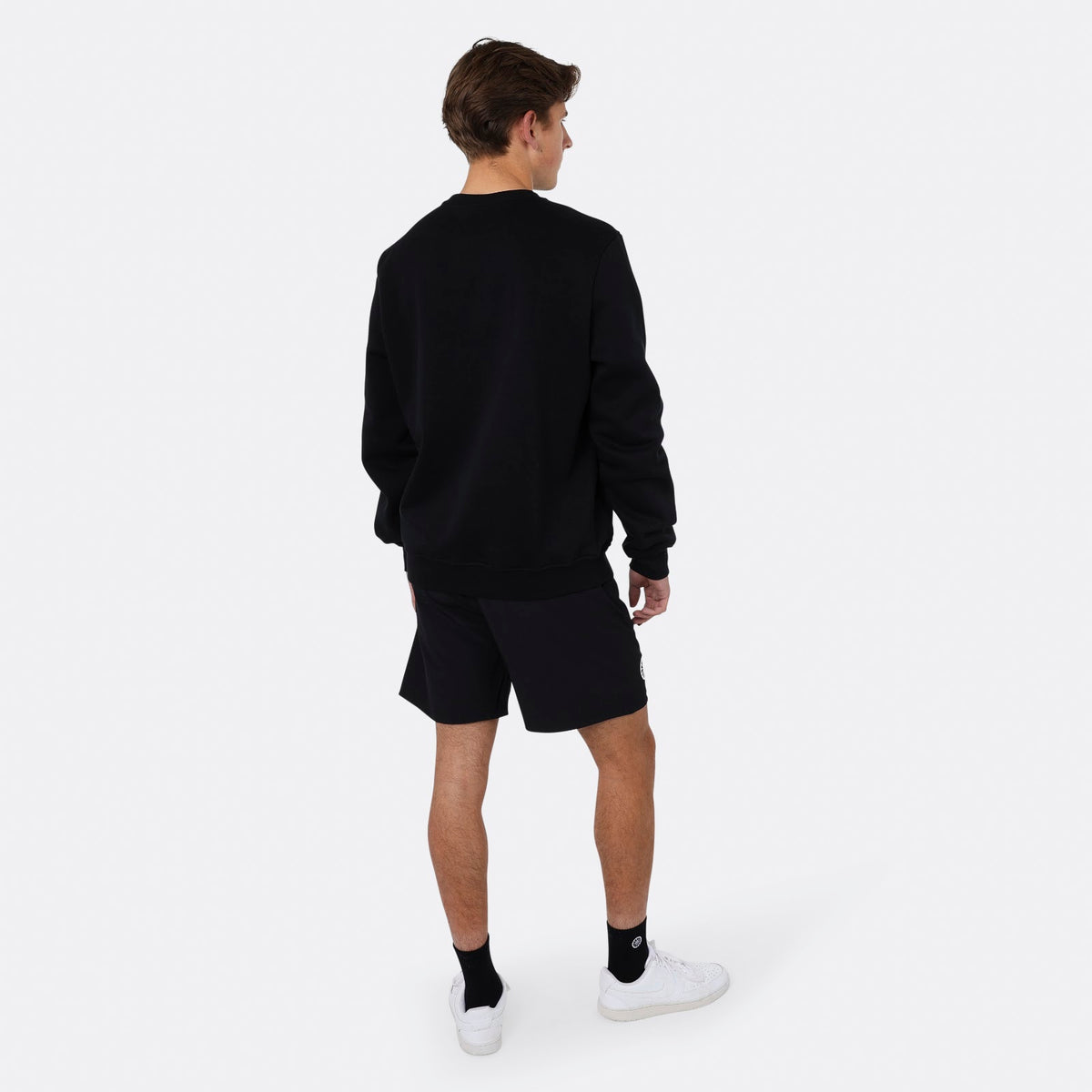 Men classic crew sweater in zwart (Black) – foto 7