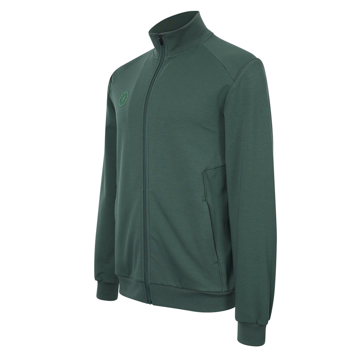 Men cotton track jacket in groen (Hunter Green) – foto 4