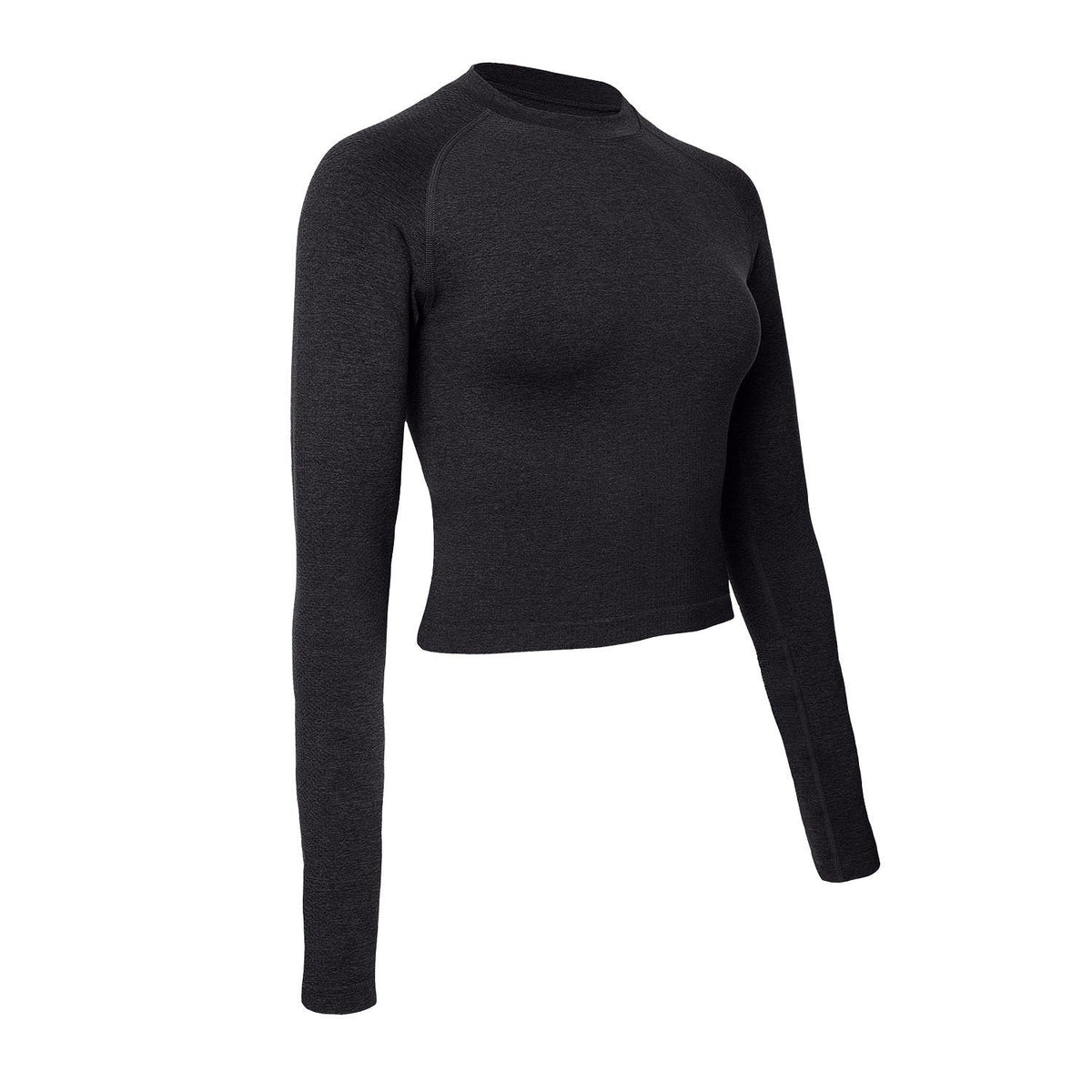 Women seamless longsleeve in zwart (Black) – foto 4