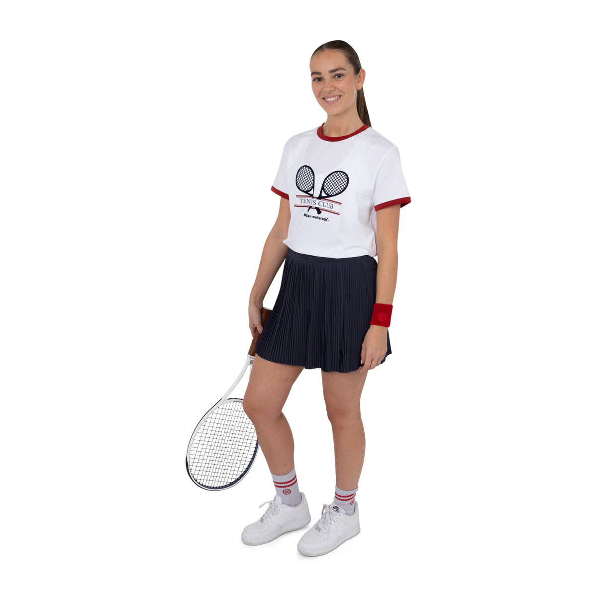 Women racket tee in rood (Volcano Red) – foto 5