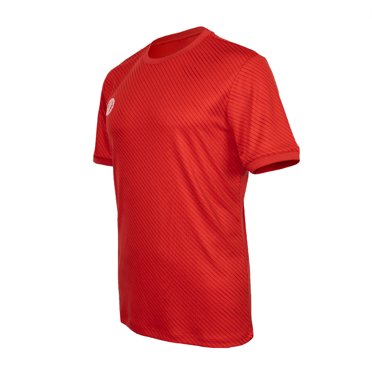 Men pique printed tee in rood (Ruby Red) – foto 4