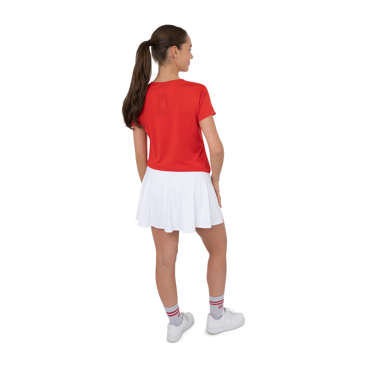 Women breeze round neck tee in rood (Salsa Red) – foto 6