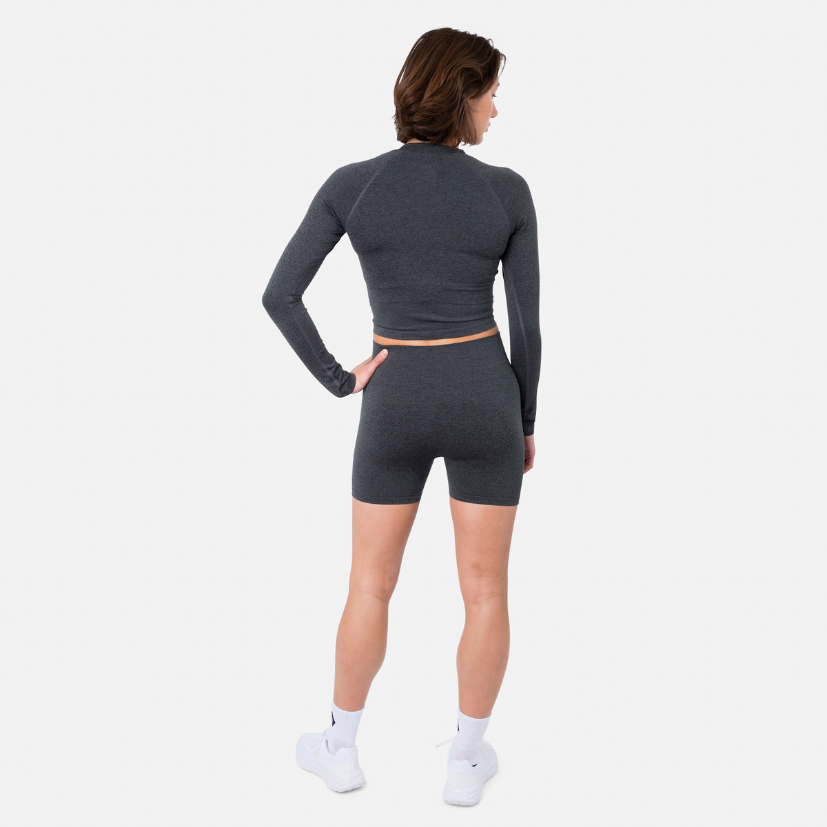 Women seamless longsleeve in zwart (Black) – foto 3