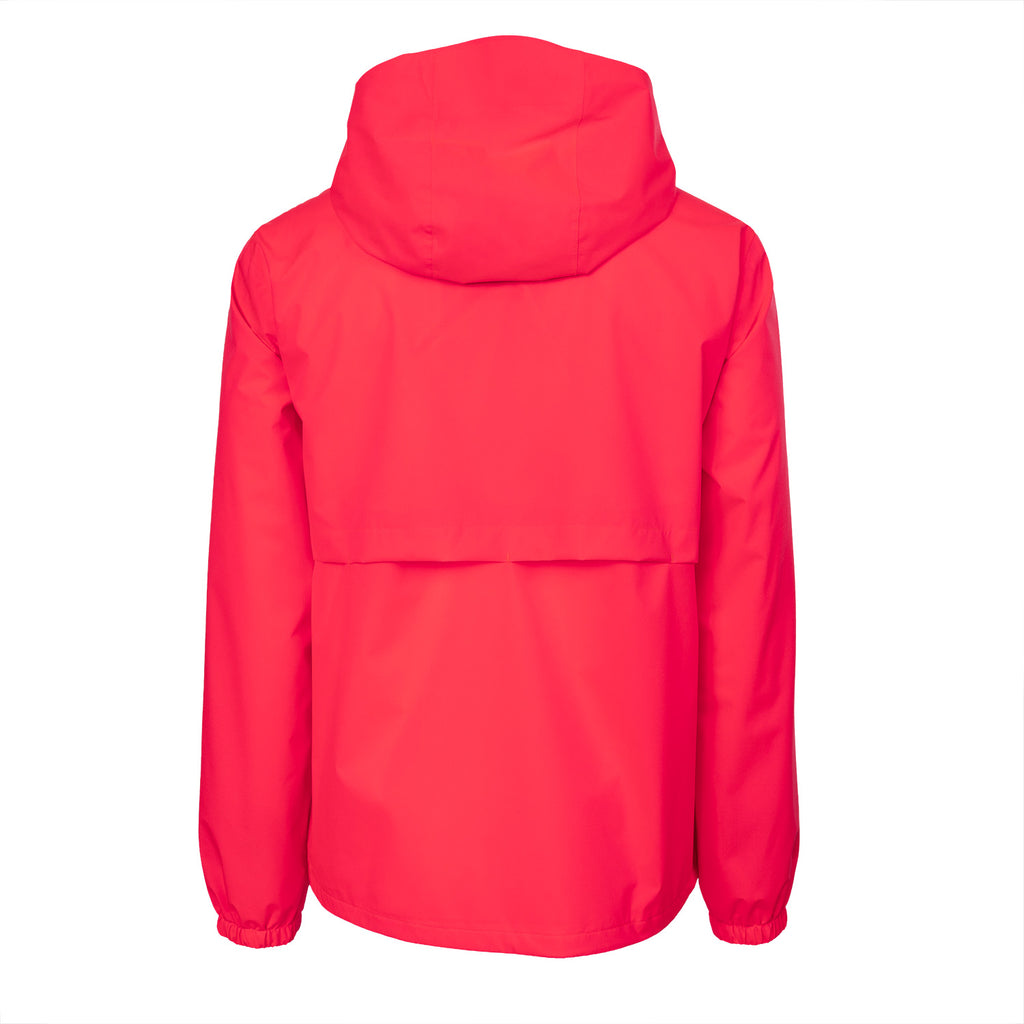 Regenjas unisex in roze – foto 3 – gedragen door heer