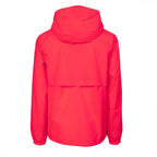 Regenjas unisex in roze – foto 3 – gedragen door heer