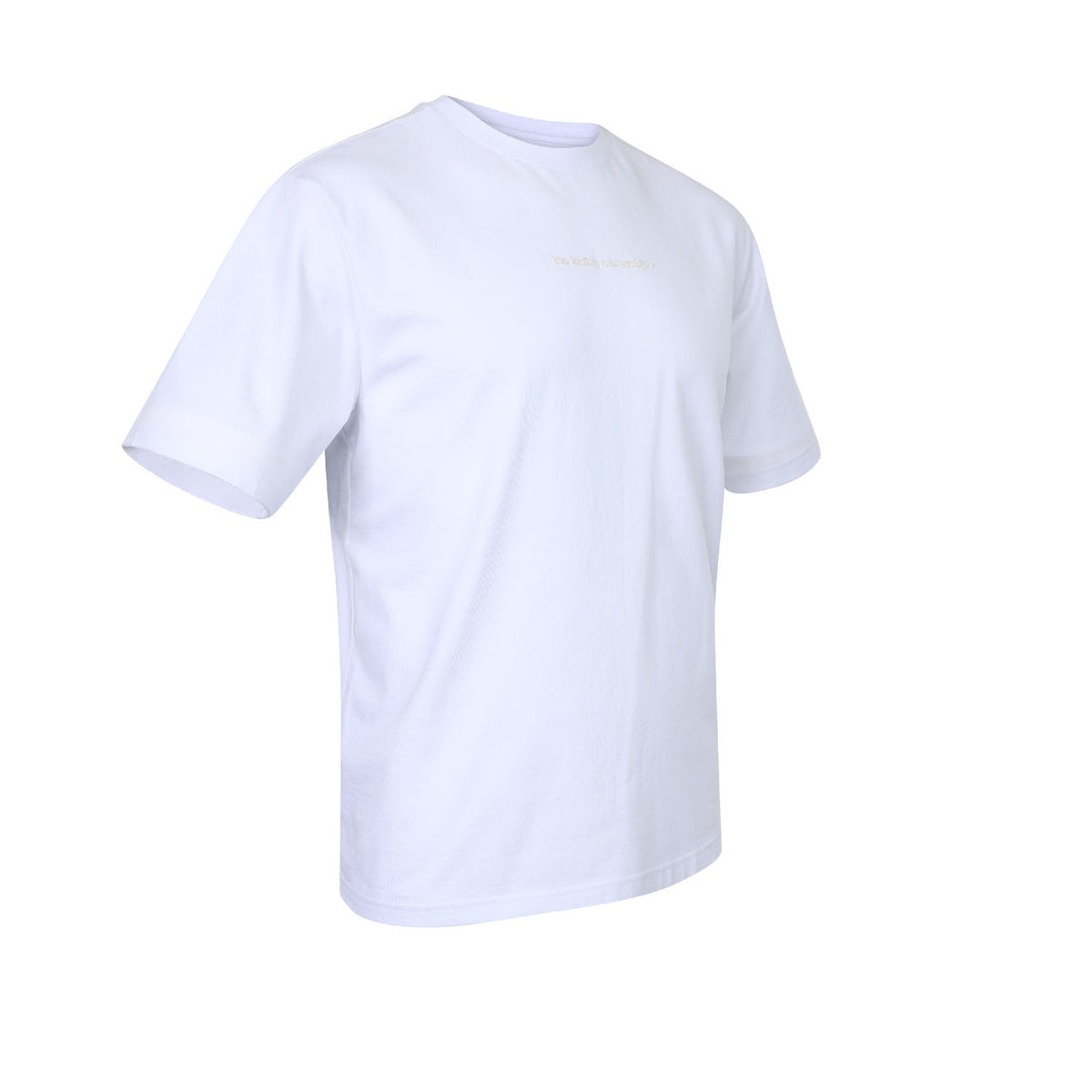Men oversized cotton tee in wit (Bright White) – foto 2
