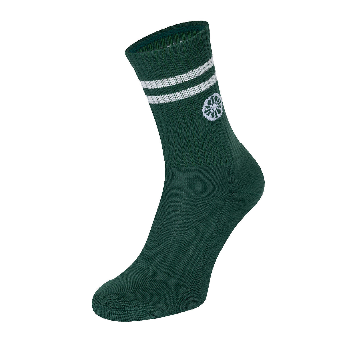 Striped crew sock in groen (Hunter Green) – foto 2