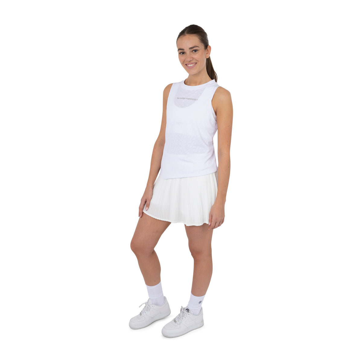 Women sleeveless jacquard top in wit (Bright White) – foto 6