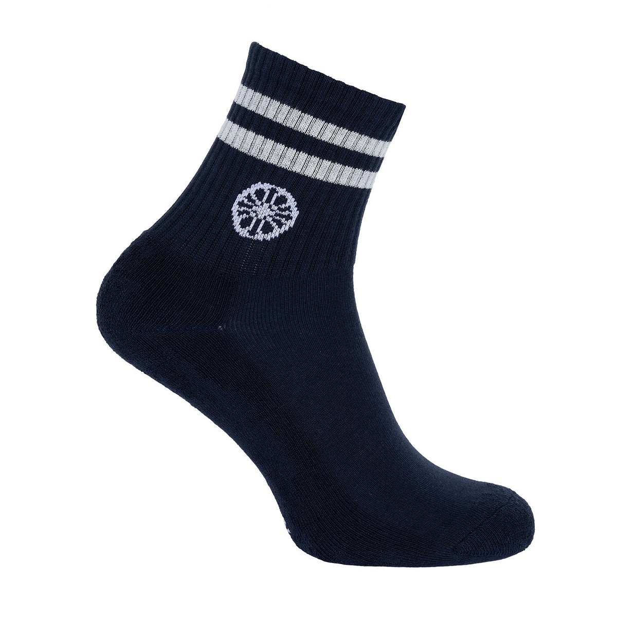 Striped short sock in blauw (Night Blue) – foto 4