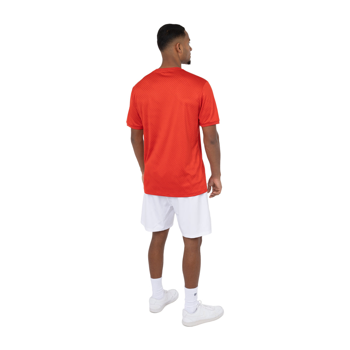 Men pique printed tee in rood (Ruby Red) – foto 7