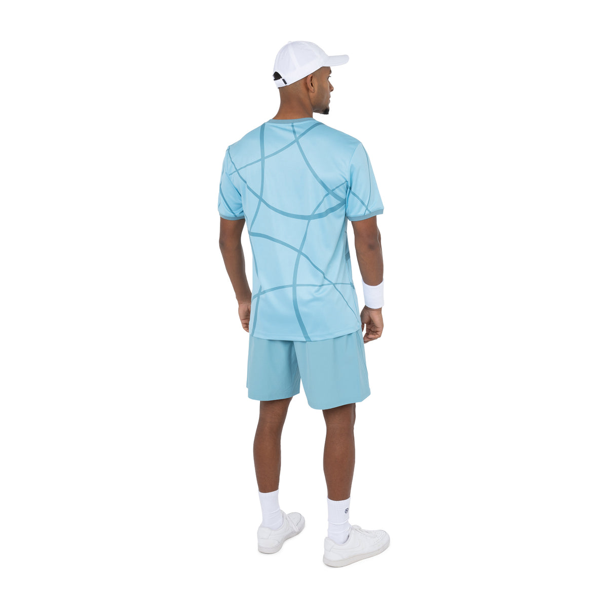 Men pique smash tee in blauw (Serene Blue) – foto 7