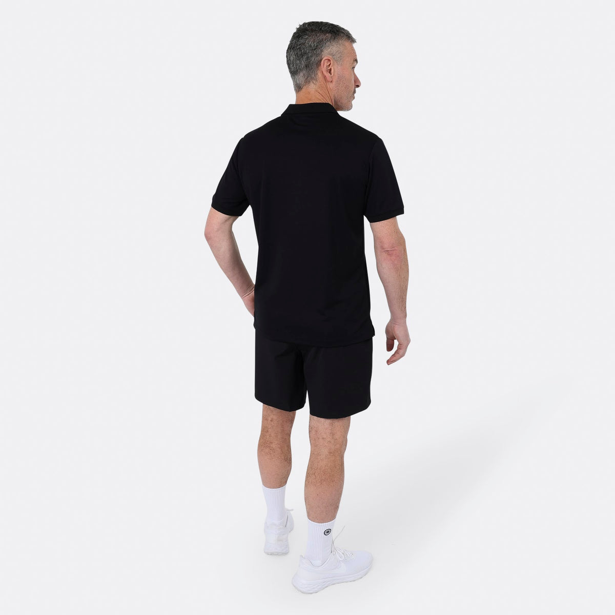 Men pique polo in zwart (Black) – foto 7