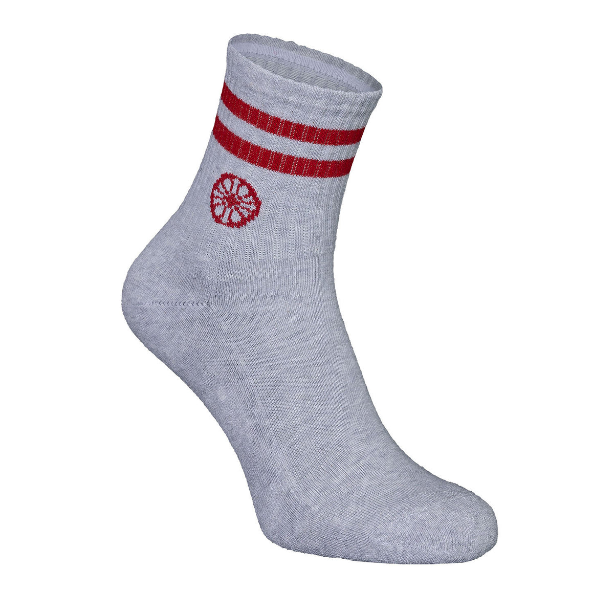 Striped short sock in grijs (Light Grey Melange) – foto 3