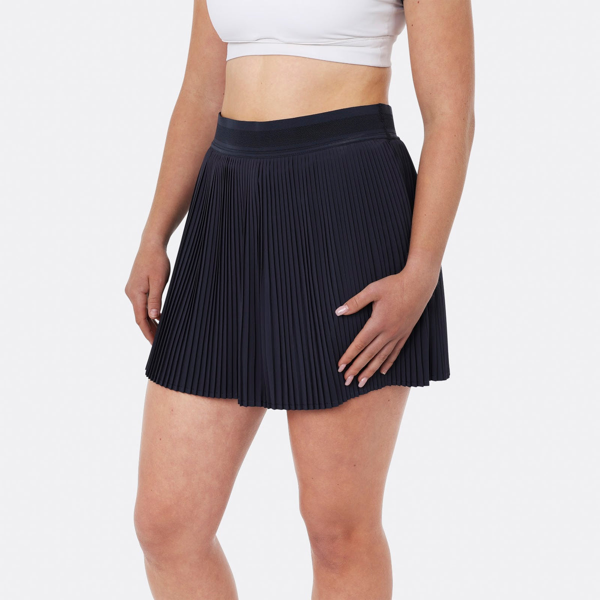 Women fine pleated skirt in blauw (Navy) – foto 3