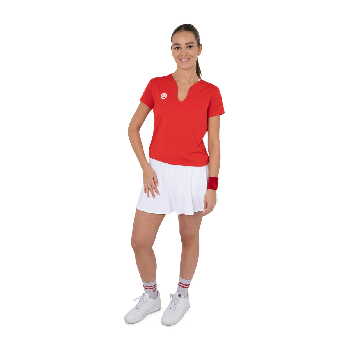 Women breeze tee in rood (Salsa Red) – foto 5