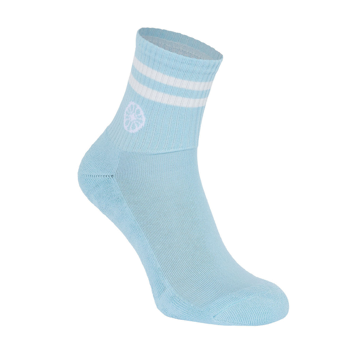 Striped short sock in blauw (Serene Blue) – foto 3