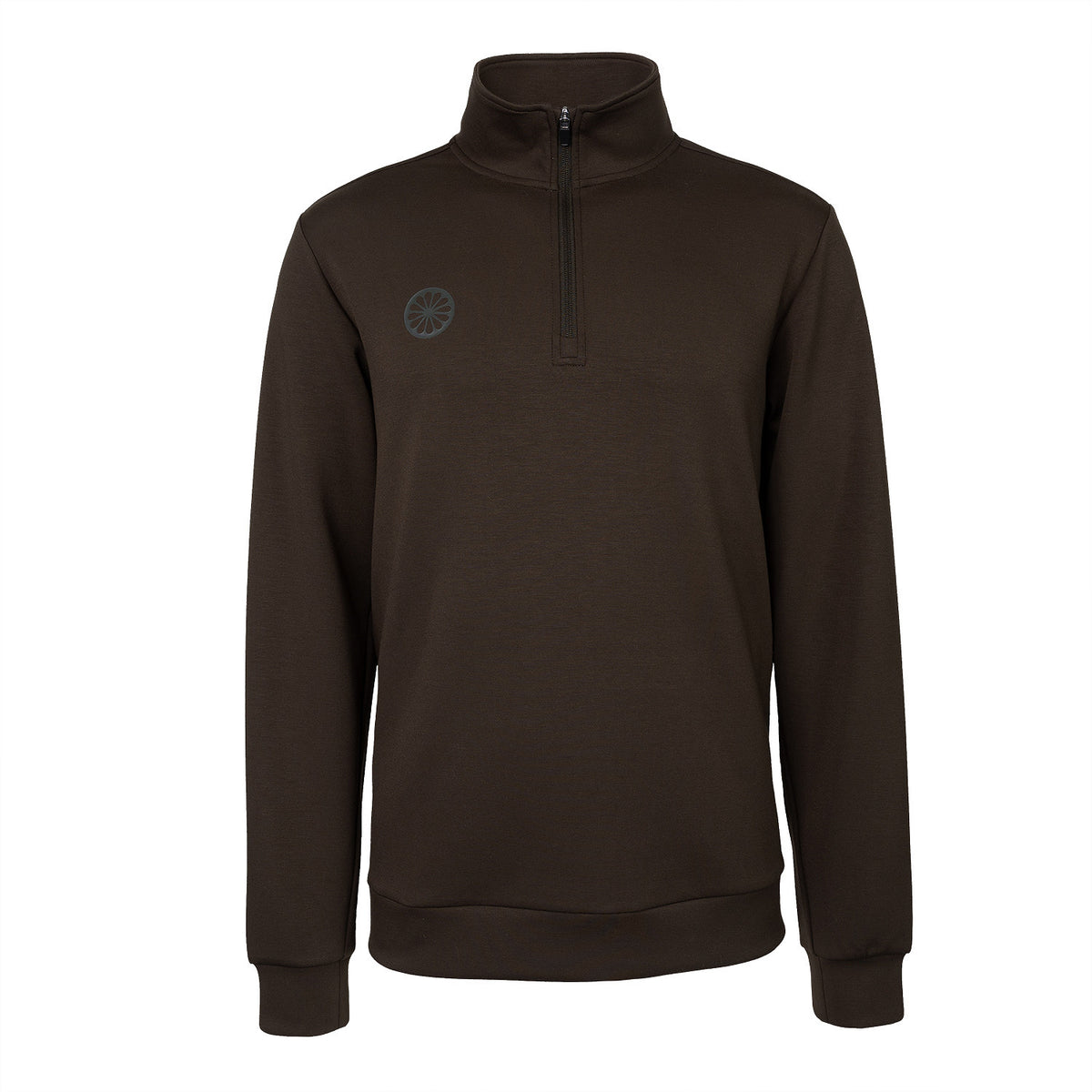 Men soft supreme half zip sweater in bruin (Black Olive) – foto 1