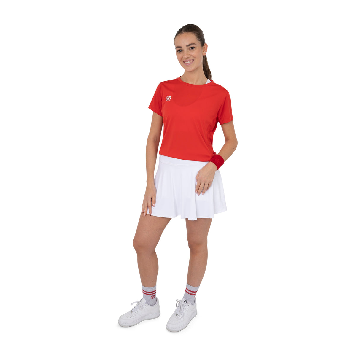 Women agility round neck tee in rood (Ruby Red) – foto 5
