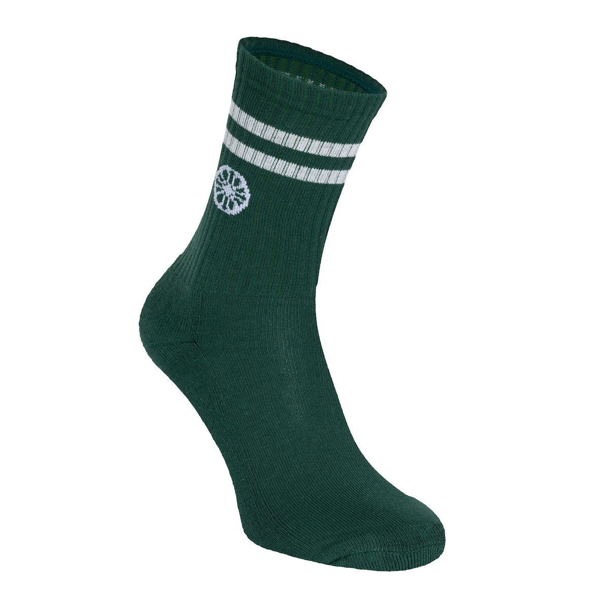 Striped crew sock in groen (Hunter Green) – foto 3