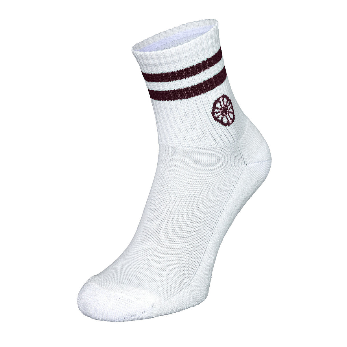Striped short sock in rood (Dark Berry) – foto 2