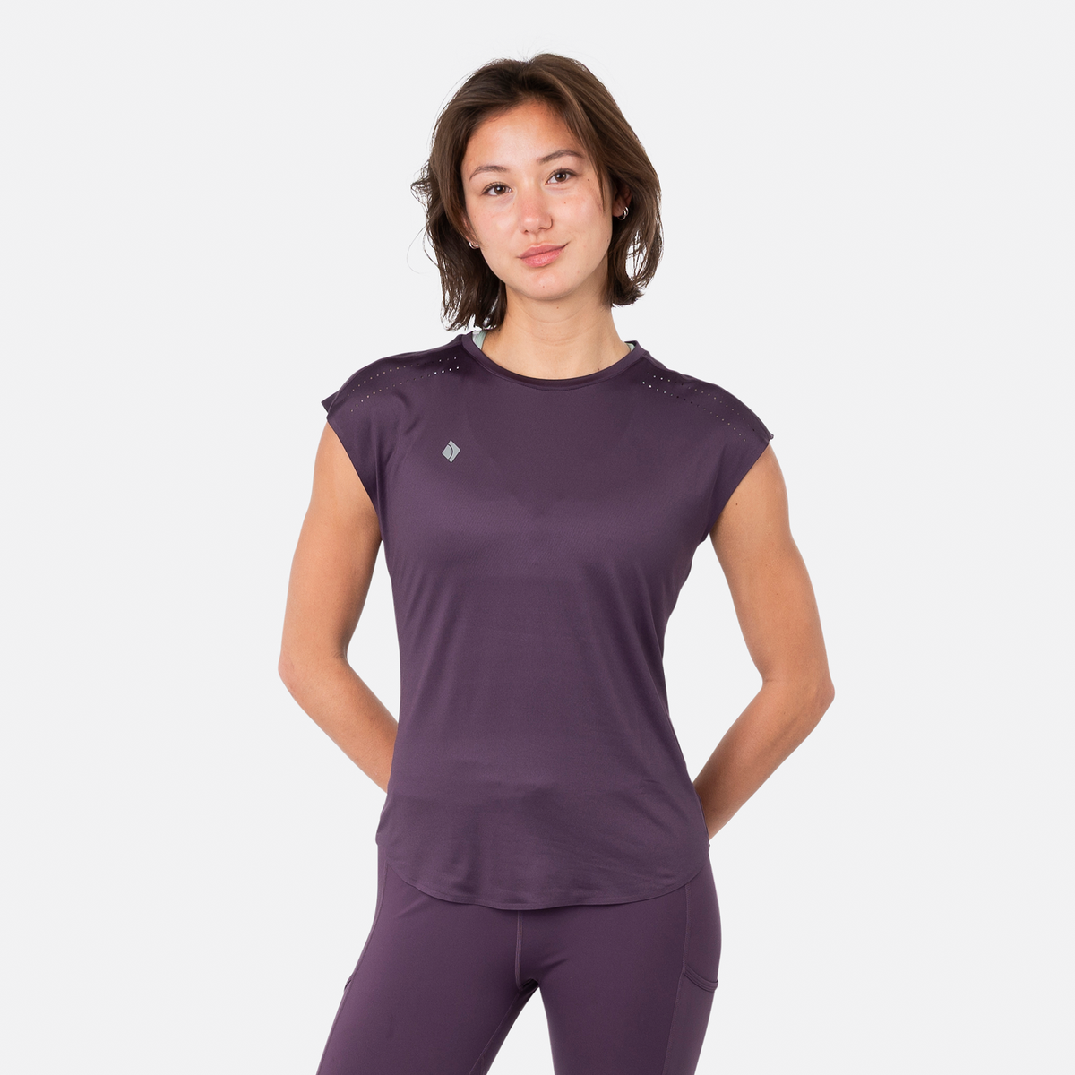 Women performance tee in rood (Plum) – foto 6
